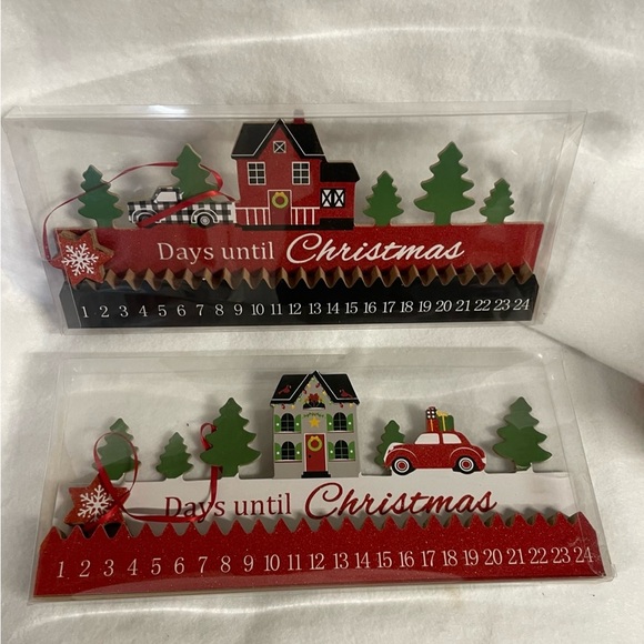 Other - Set of 2 Festive Christmas Countdown Calendar with Red and Green Accents